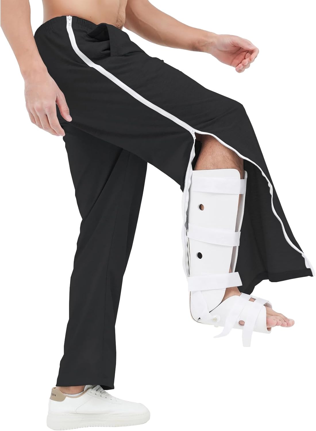 Mens Post Surgery Tearway Pants 2 Side Zippers Basketball Pants Sweatpants - Image 7