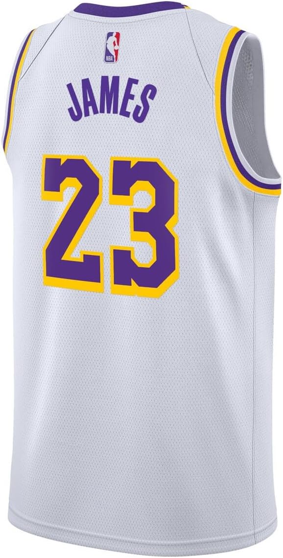 Outerstuff Lebron James Los Angeles Lakers NBA Kids Youth 8-20 Association Edition White Swingman Jersey - Image 3