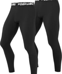 2 Pack Men’s Compression Pants Athletic Workout Leggings Running Tights Quick Dry Base Layer for Yoga Basketball