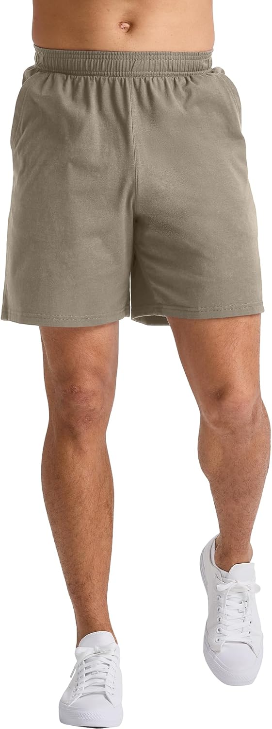 Hanes Mens Originals Cotton Shorts with Pockets, Pull-on Jersey Gym Shorts, 7" - Image 8