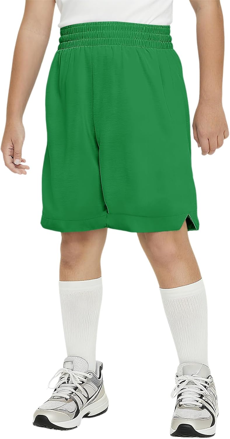 Haloumoning Boys Athletic Shorts High Waist Elastic Active Performance Running Basketball Shorts with Pockets 5-14 Years