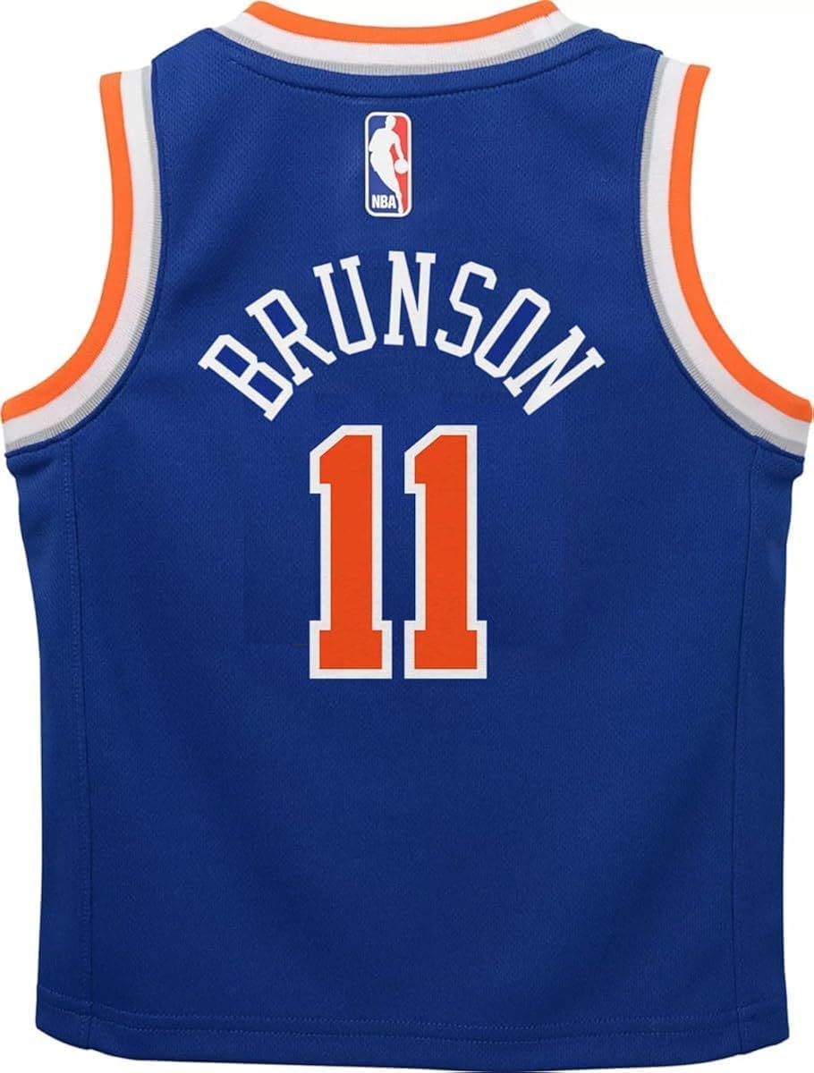 Jalen Brunson New York Knicks NBA Toddler 2-4 Blue Icon Edition Romper Onesie Player Jersey - Image 3