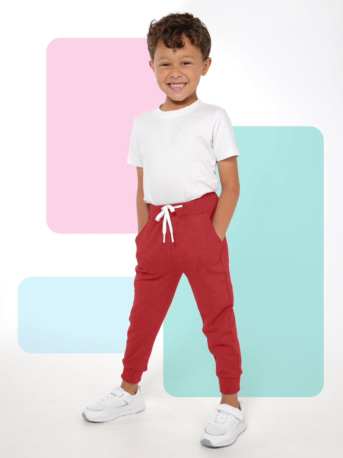 Resinta 3 Pack Toddler Boy Sweatpants Cotton Boys Athletic Joggers Pants Kids Sweats Pants with Pocket Workout Clothes - Image 5