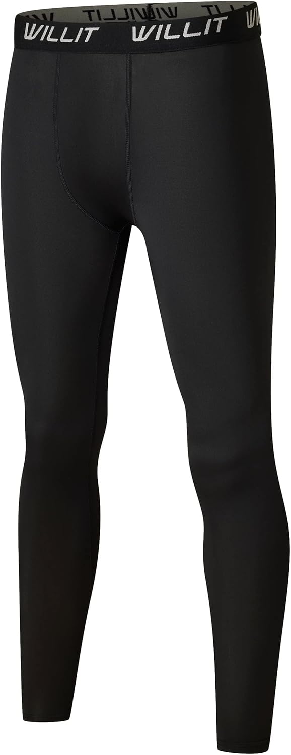 Willit Boys' Leggings Quick Dry Youth Compression Pants Basketball Sports Tights Kids Base Layer