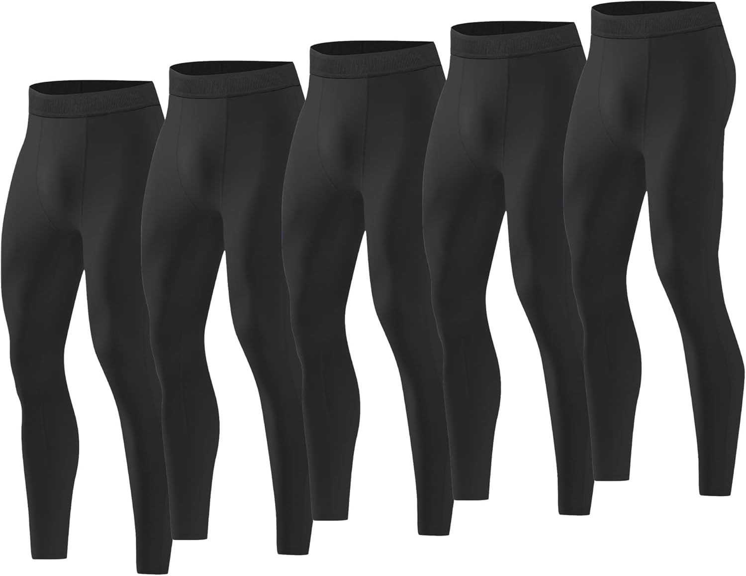 Compression Pants Leggings Running Tights for Men 1,3 or 5 Pack Athletic Base Layer Pants for Workout Basketball - Image 8