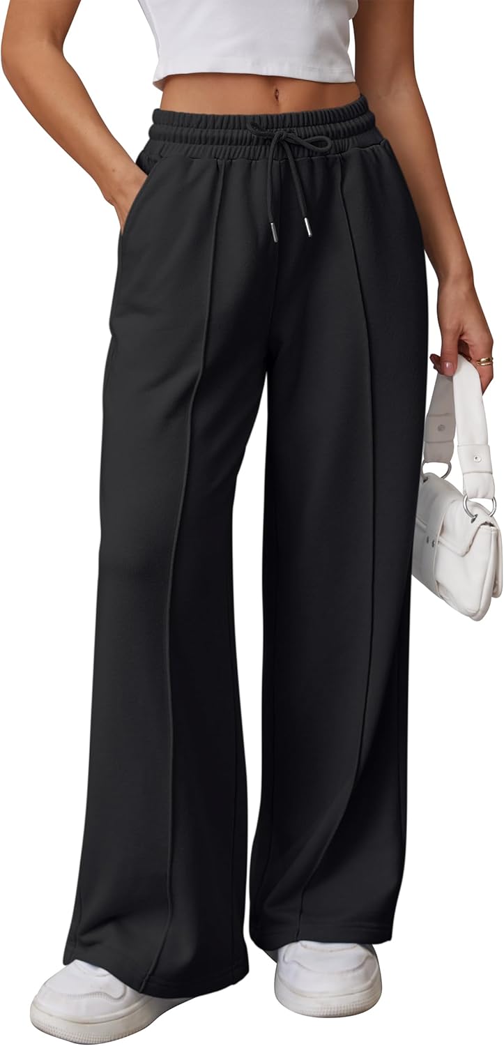 ATHMILE Womens Wide Leg Sweatpants High Waisted Baggy Pants Fashion Teen Girl Drawstring Athletic Joggers - Image 8