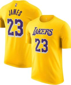 Lebron James Los Angeles Lakers NBA Kids Youth 4-20 Yellow Gold Icon Edition Performance Jersey T-Shirt