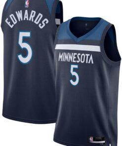 Anthony Edwards Minnesota Timberwolves NBA Kids Youth 8-20 Navy Icon Edition Swingman Jersey