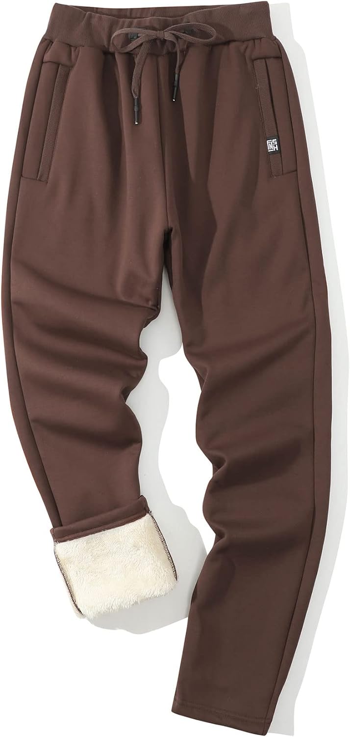 Gihuo Men's Sherpa Lined Athletic Sweatpants Winter Warm Track Pants - Image 22