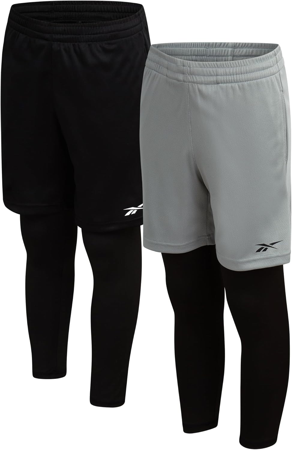 Reebok Boys Basketball Shorts - 2 Pack 2-in-1 Boys Athletic Shorts for Running with Compression Leggings Pockets & Drawstring - Image 7