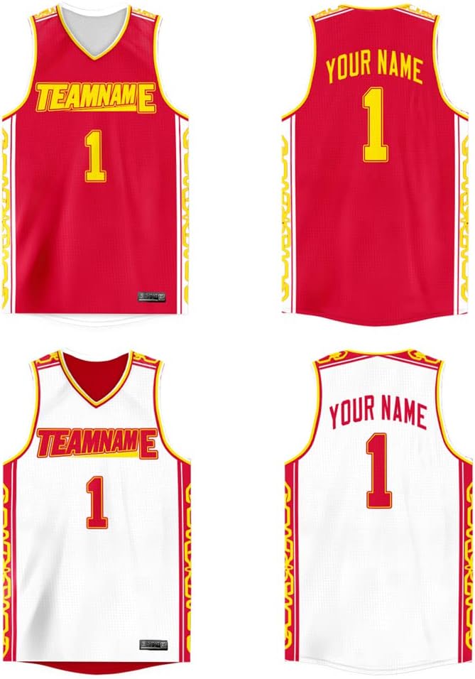 Custom Reversible Basketball Jersey Mesh Performance Uniform Personalized Printed Name Number for Men/Boy - Image 26