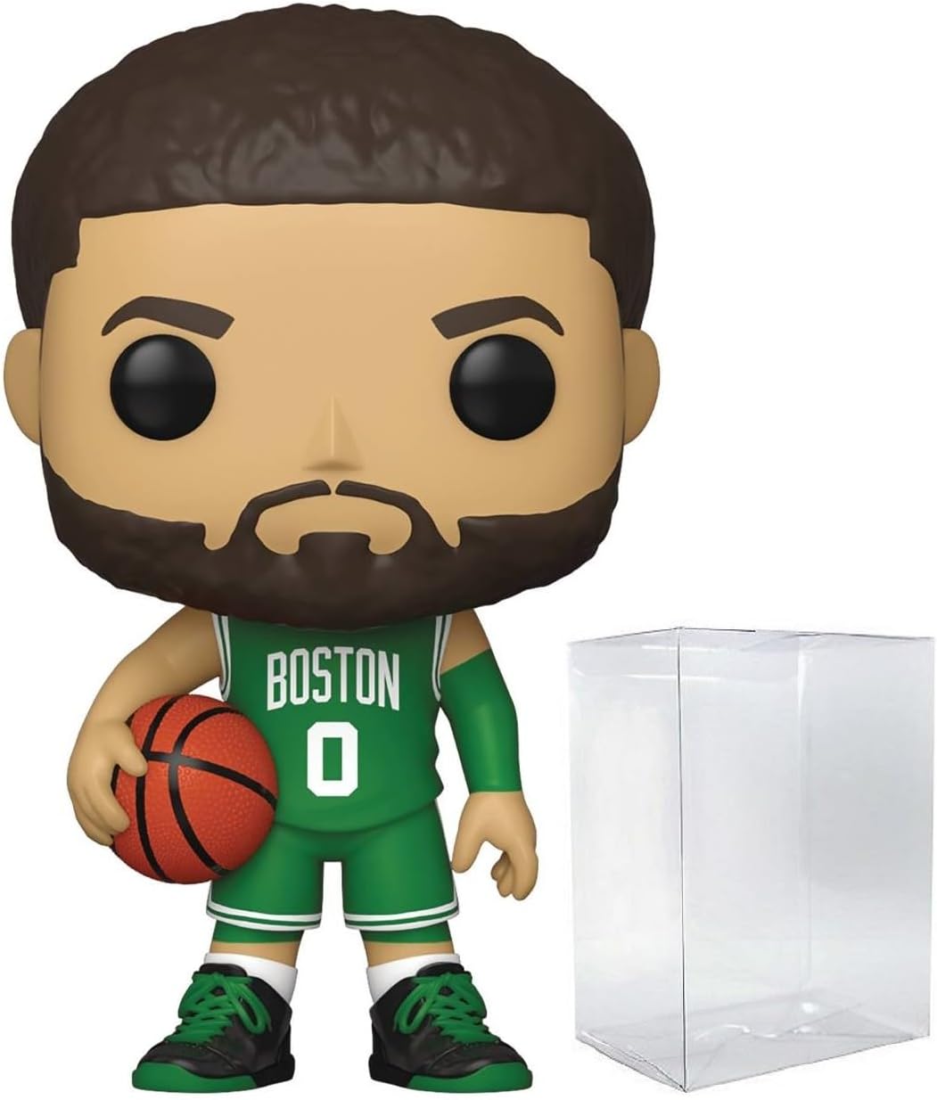 POP NBA: Celtics - Jayson Tatum (Green Jersey) Funko Vinyl Figure (Bundled with Compatible Box Protector Case), Multicolor, 3.75 inches