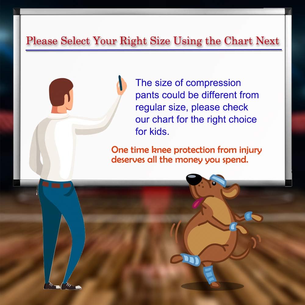 Unlimit for 4-16 yrs, Youth Basketball Pants with Knee Pads, 3/4 Capri Compression Pants for Boys - Image 4