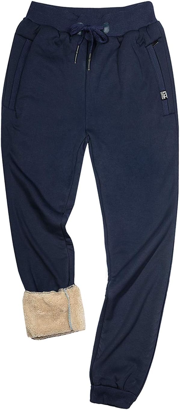 Gihuo Men's Sherpa Lined Athletic Sweatpants Winter Warm Track Pants - Image 14