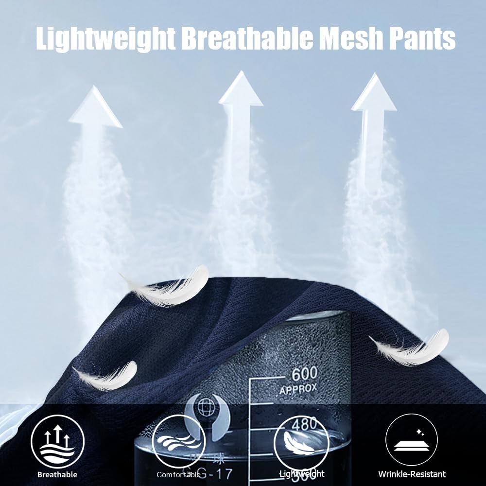 3PC or 5PC Men's Zipper Jogger Pants, Breathable & Flexible Fit, Comfortable for Sports & Casual Wear, Sweatpants for Men - Image 5