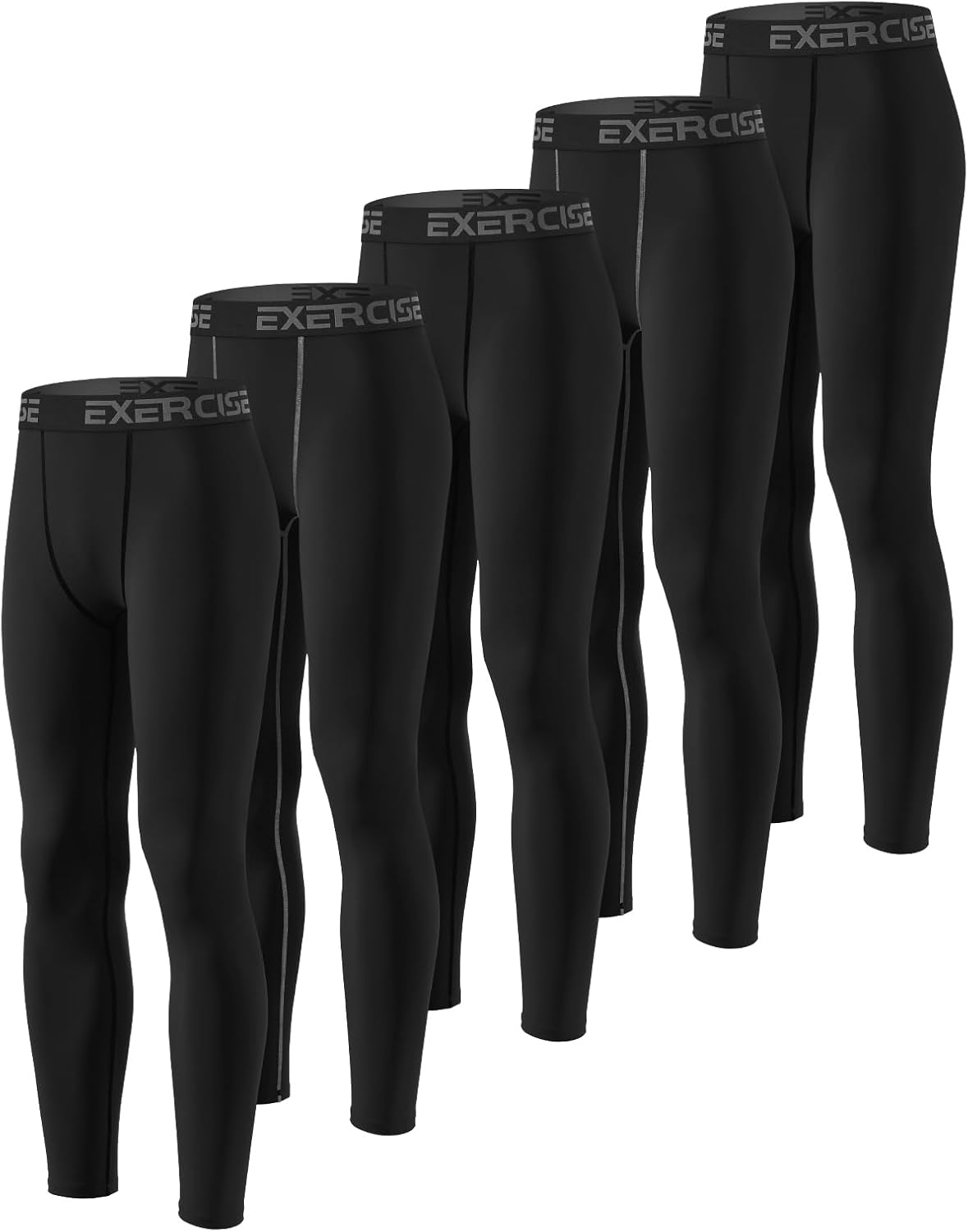 5 Pack Boys' Compression Pants Youth Athletic Tights Quick Dry Base Layer Leggings for Sports Basketball Football - Image 7