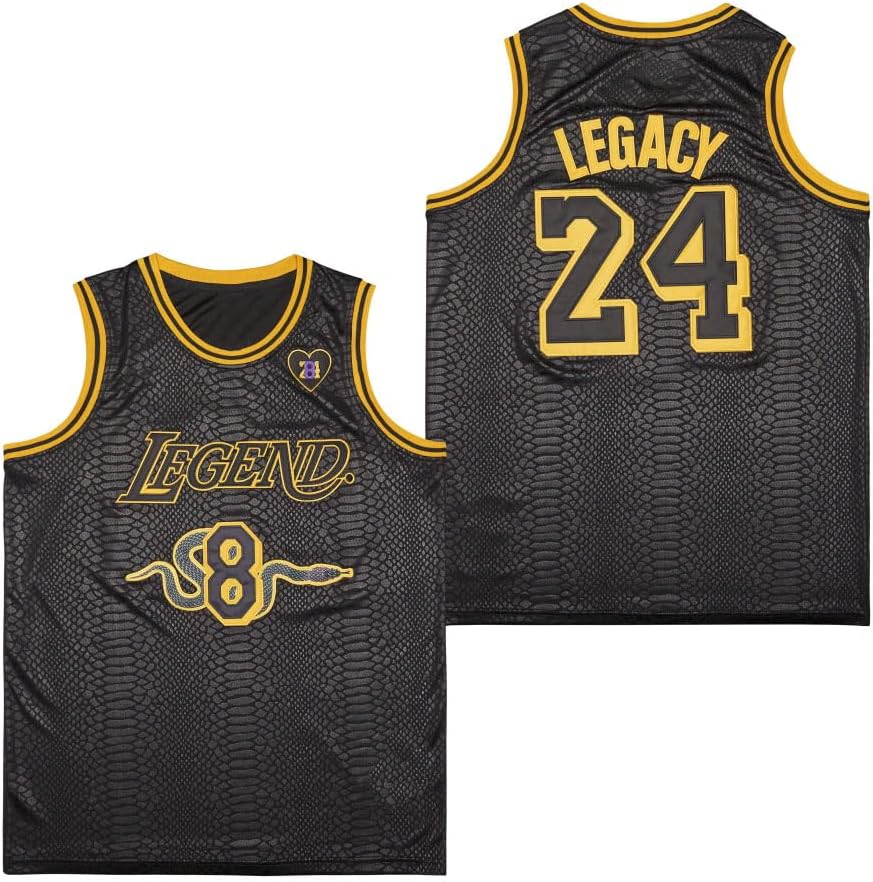 Men's Legend 8 24 Black Snakeskin Basketball Jersey
