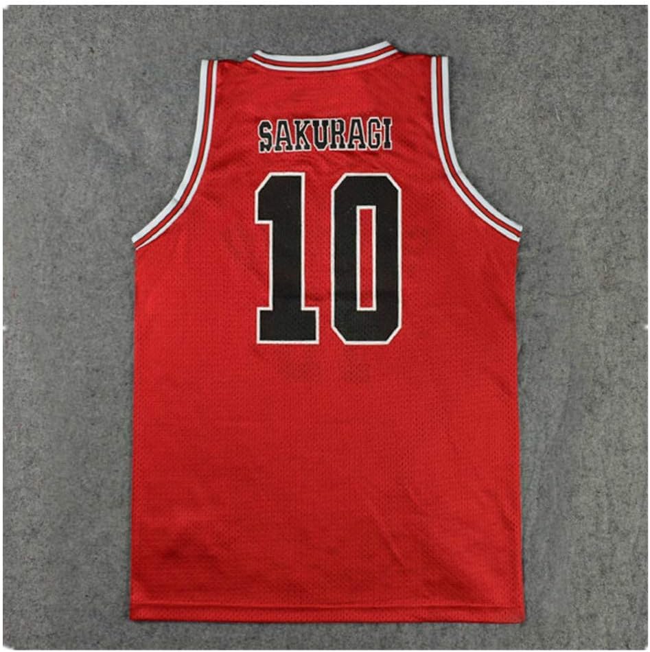 Men's Red 10th Basketball Jersey Sakuragi Hanamichi Cosplay Top - Image 3