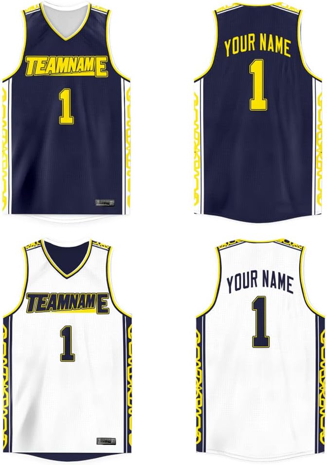 Custom Reversible Basketball Jersey Mesh Performance Uniform Personalized Printed Name Number for Men/Boy - Image 21
