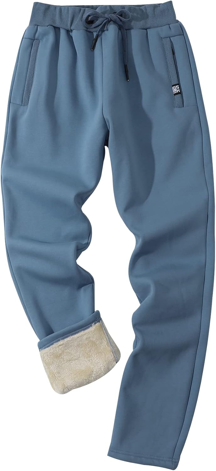 Gihuo Men's Sherpa Lined Athletic Sweatpants Winter Warm Track Pants - Image 16