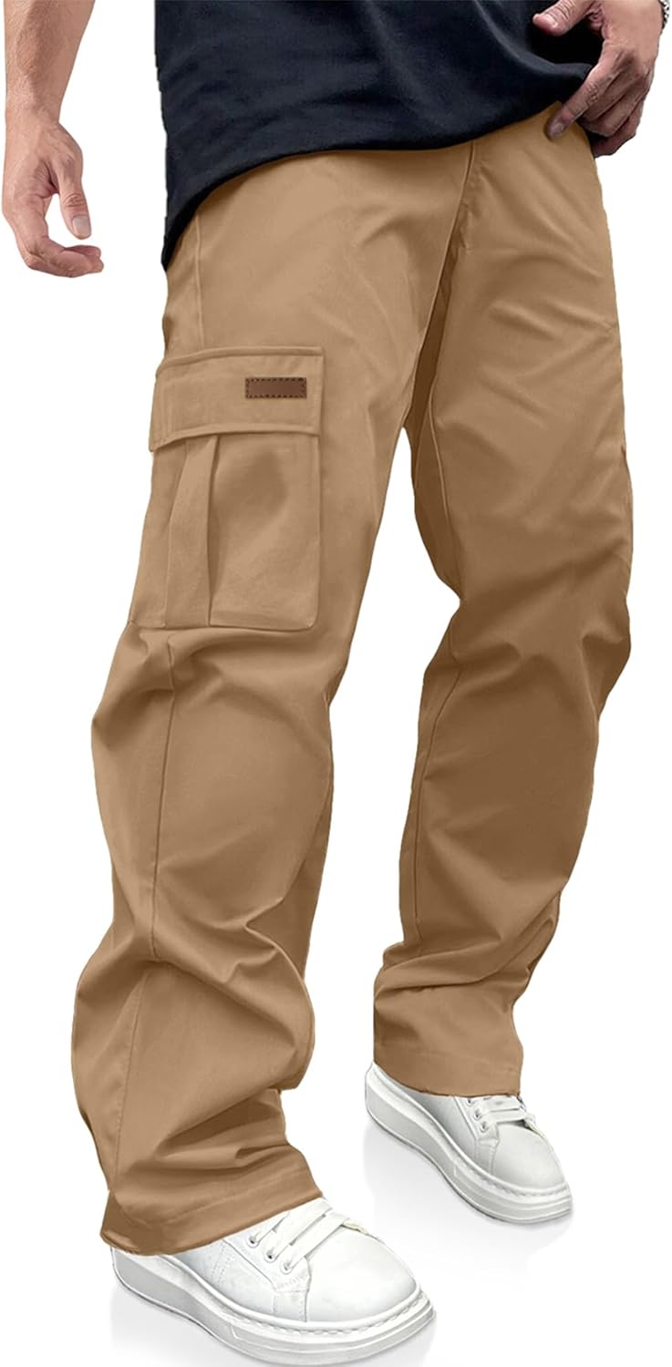 PLEPAN Men's Casual Cargo Pants Drawstring Hiking Pants Workout Tactical Joggers Sweatpants for Men - Image 15