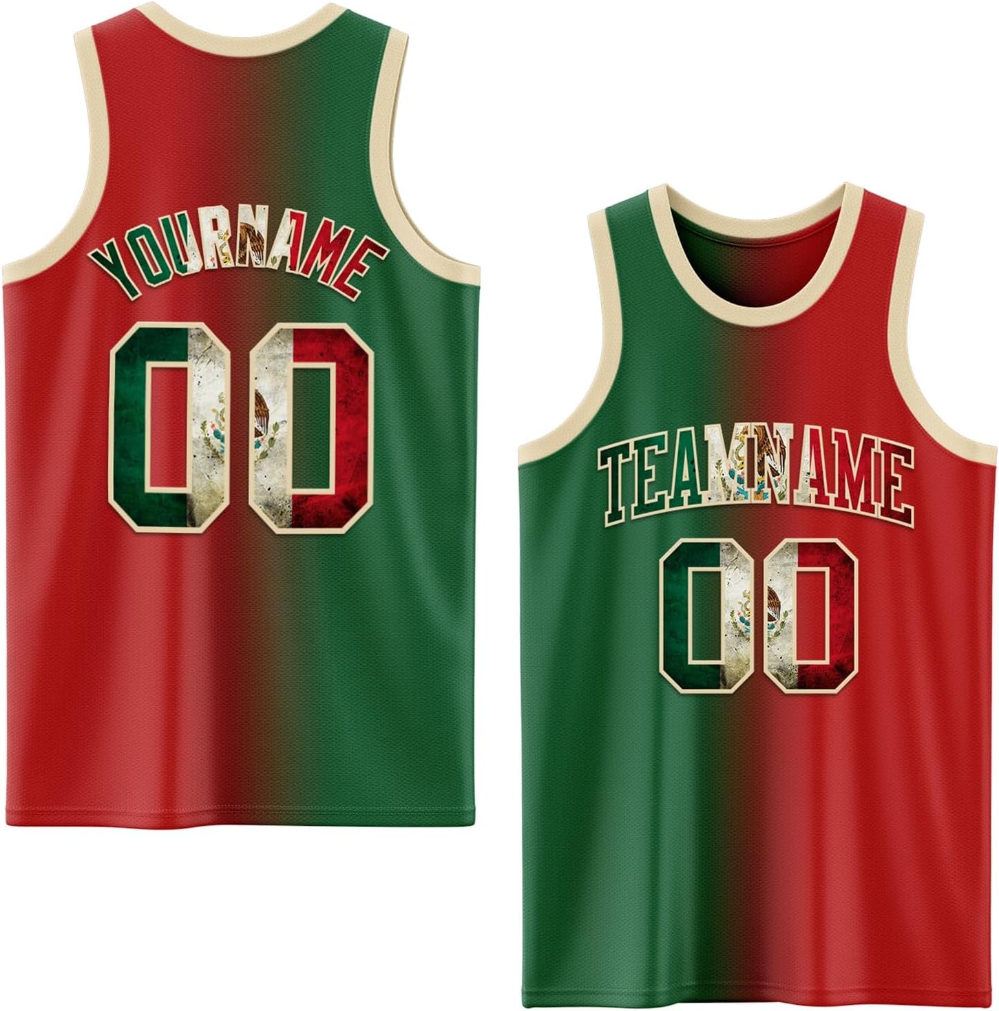 Custom Black Kelly Green-Red Throwback Basketball Jersey - Image 6