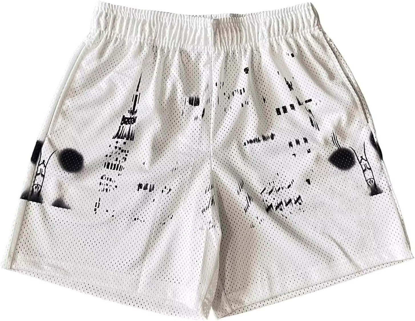Men’s Mesh Basketball Shorts Breathable Athletic Shorts Stylish Graphic Print Quick-Dry Drawstring Casual Gym - Image 7