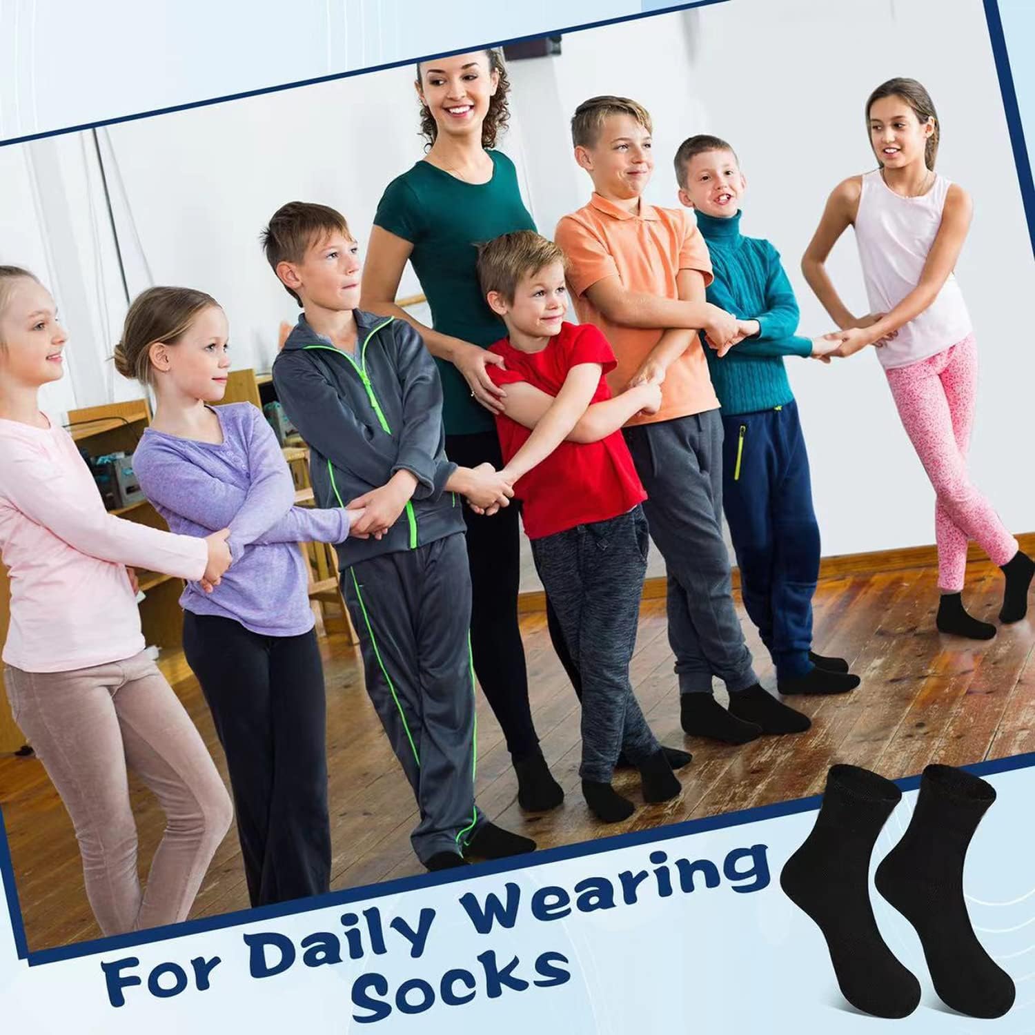 Hanaive Bulk 100 Pair Kids Crew Socks Unisex Stretch Cotton Socks Soft for Childrens Toddlers Youth Homeless Gifts Age 5-10 - Image 6