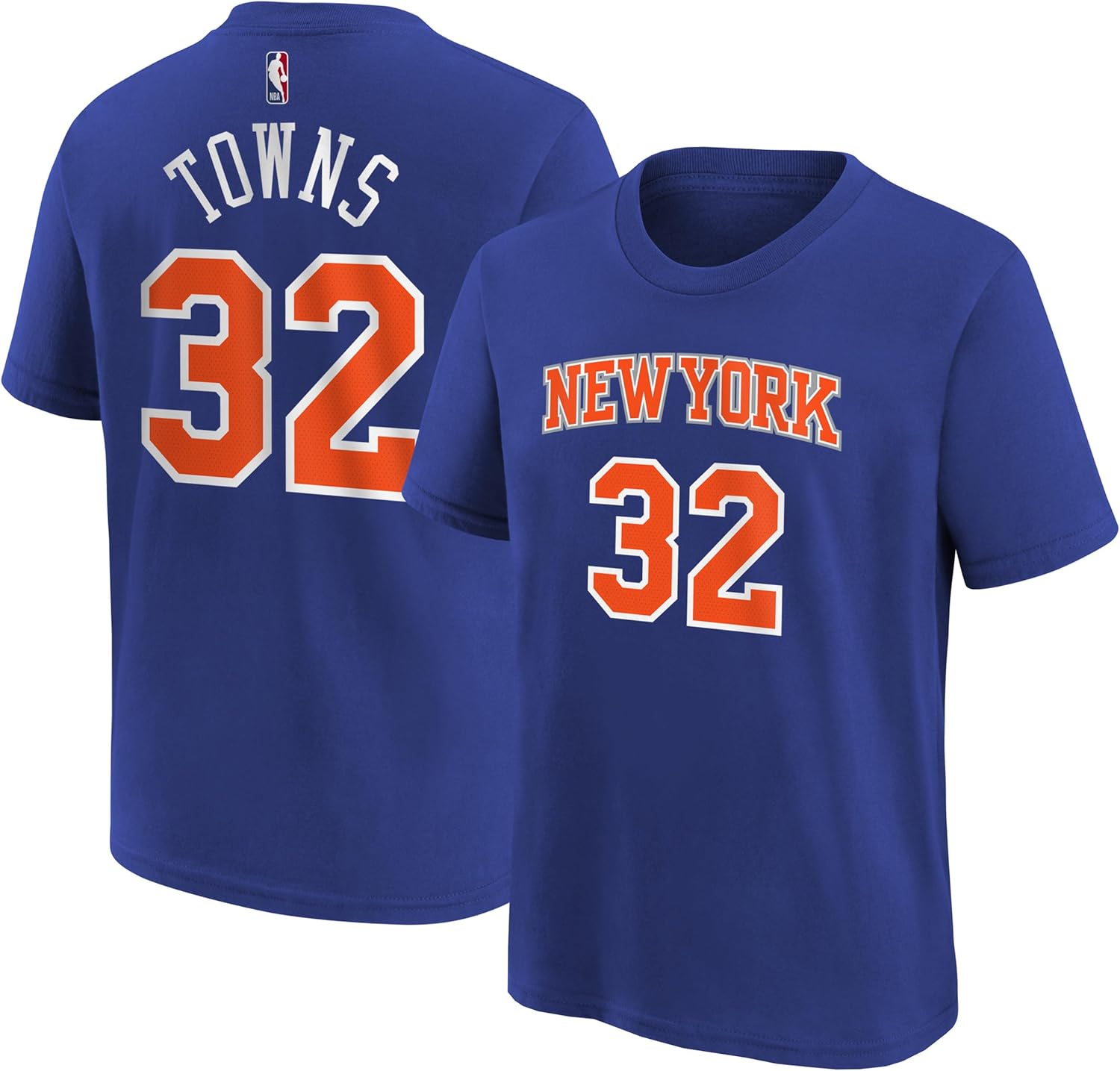 Karl-Anthony Towns New York Knicks NBA Kids Youth 4-20 Blue Icon Edition Performance Jersey T-Shirt
