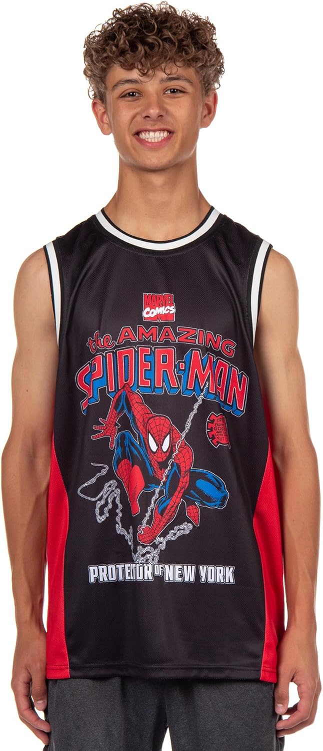 Marvel Spider-Man Basketball Jersey Men's Protector of New York Athletic Gym Tank Top
