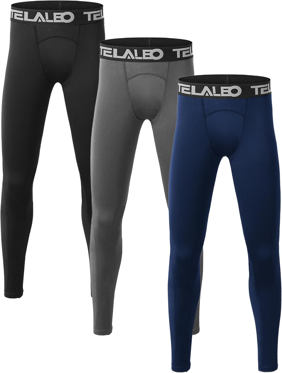 TELALEO 1/2/3/4 Pack Boys' Youth Compression Leggings Pants Tights Athletic Base Layer for Running Hockey Basketball - Image 9