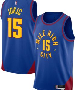 Outerstuff Nikola Jokic Denver Nuggets NBA Kids Youth 8-20 Blue Statement Edition Swingman Jersey