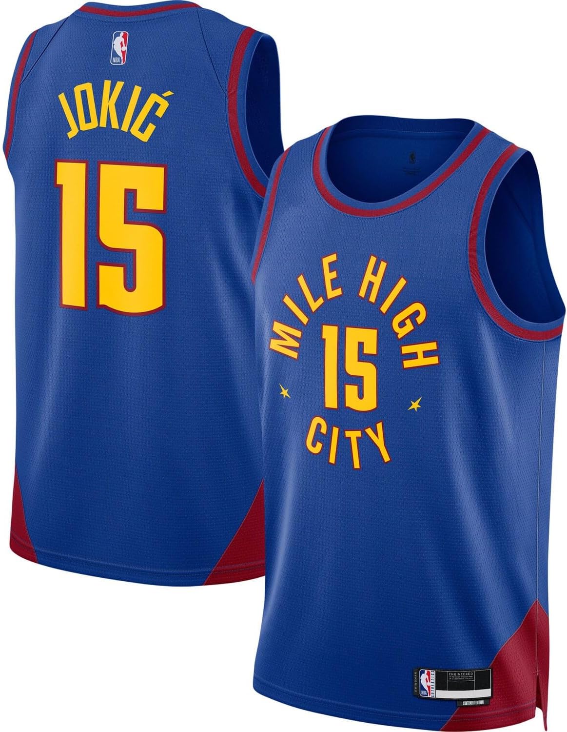 Outerstuff Nikola Jokic Denver Nuggets NBA Kids Youth 8-20 Blue Statement Edition Swingman Jersey
