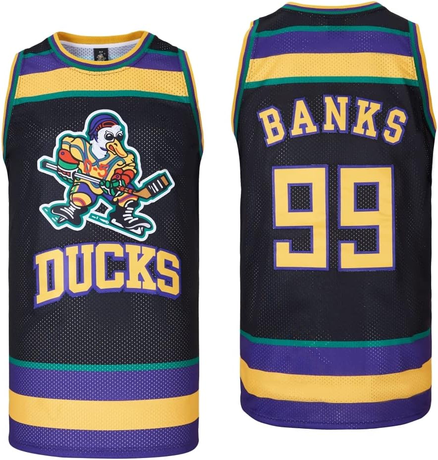 Men Mighty Ducks Jersey #33 Goldberg #66 Bombay #96 Conway #99 Banks Jersey,Basketball Jersey for Men S-XXXL - Image 7