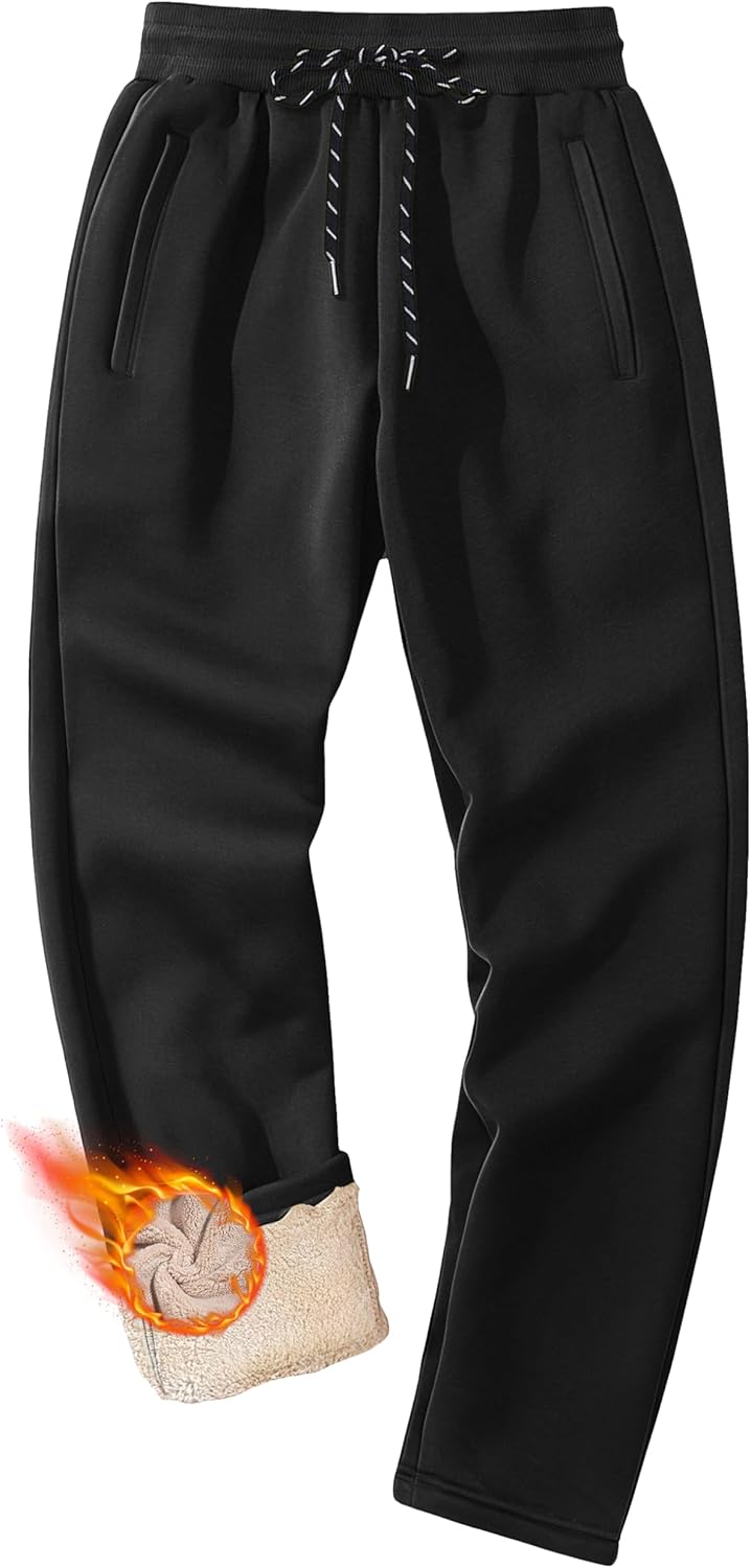 MAGCOMSEN Men's Winter Fleece Pants Sherpa Lined Sweatpants Thermal Warm Thicken Pants Active Joggers with 3 Pockets - Image 8