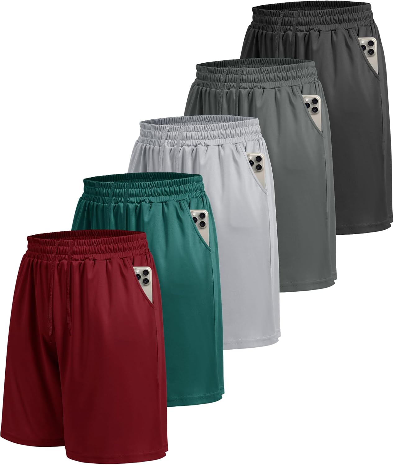 LalaHooK 5 Pack Gym Mens Shorts - Quick Dry Basketball Workout Athletic Shorts with Pockets for Running Casual Activewear - Image 8