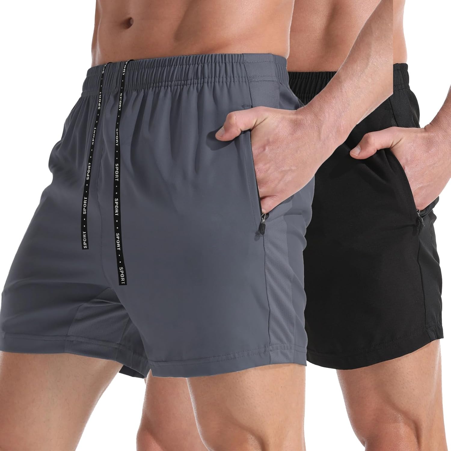 VPOS Gym Shorts for Men 5 Inch - Lightweight Mens Athletic Shorts Quick Dry Workout Running Shorts with Zipper Pockets - Image 13