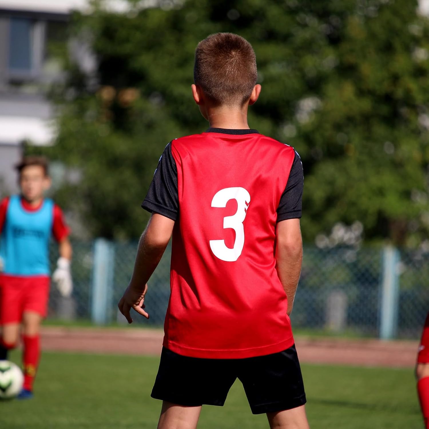 4-Pack Boy's Athletic Shorts Elastic Waistband Quick Dry Youth Basketball Shorts with Pockets (Ages 7-15) - Image 2