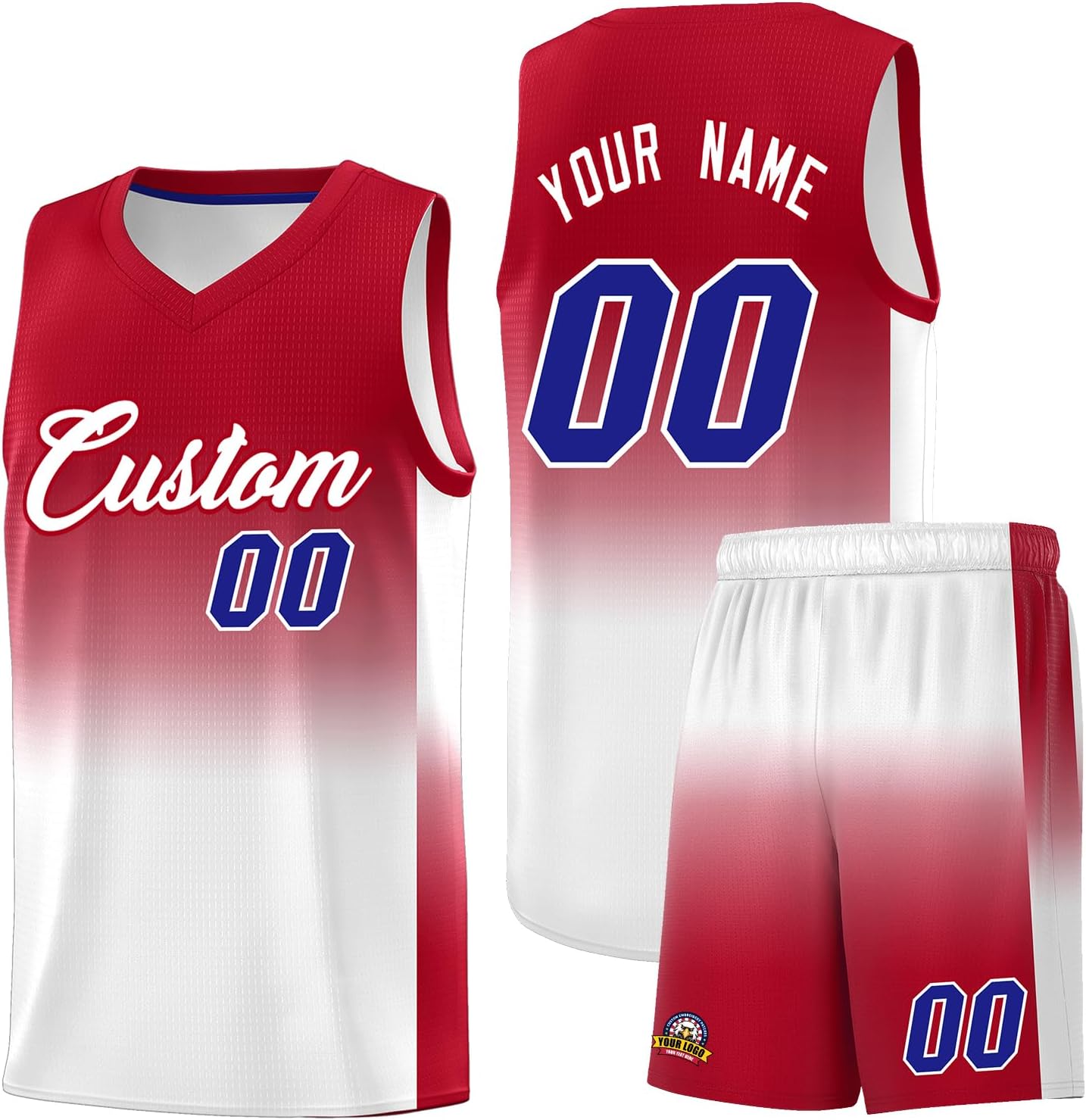KXK Personalized Gradient Basketball Jersey Shorts Printed Team Jersey with Name Number for Men Youth Basketball Uniform - Image 34