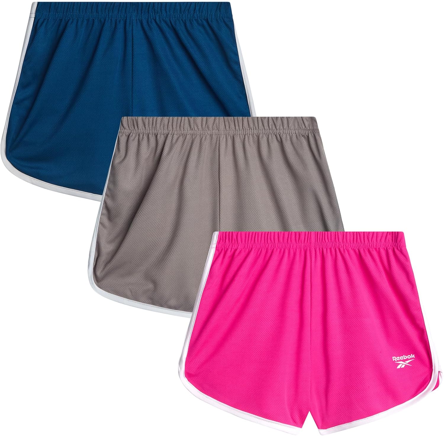 Reebok Girls Athletic Shorts - 3 Pack Active Performance Lightweight Mesh Dolphin Girls Shorts for Running Soccer Gym (7-12) - Image 8