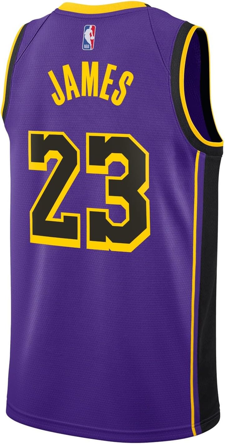 Lebron James Los Angeles Lakers NBA Kids Youth 8-20 Purple Statement Edition Swingman Jersey - Image 3