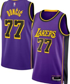Luka Doncic Los Angeles Lakers NBA Kids Youth 8-20 Purple Statement Edition Swingman Jersey