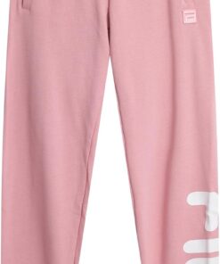 Fila Girls Sweatpants - Soft Cotton Blended Sweatpants for Girls with Drawstring Waist and Pockets - Fashion Kids Joggers