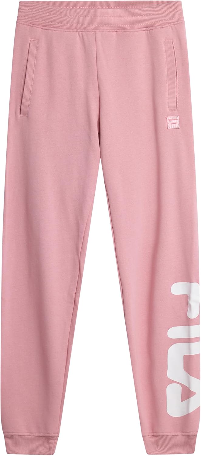 Fila Girls Sweatpants - Soft Cotton Blended Sweatpants for Girls with Drawstring Waist and Pockets - Fashion Kids Joggers