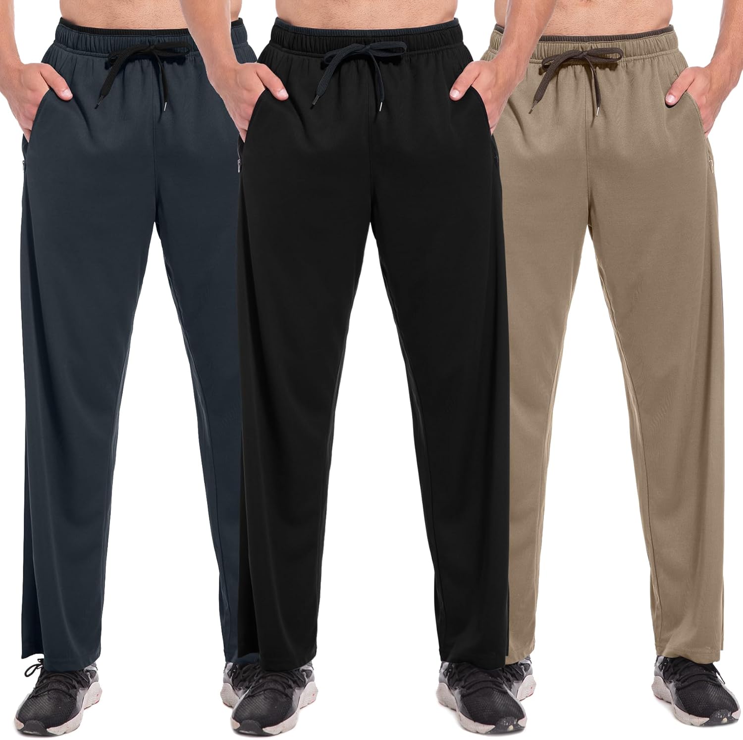 SACUIMAN Mens Sweatpants with Zipper Pockets Open Bottom Athletic Pants for Workout,Running,Training,Jogging,Gym - Image 16