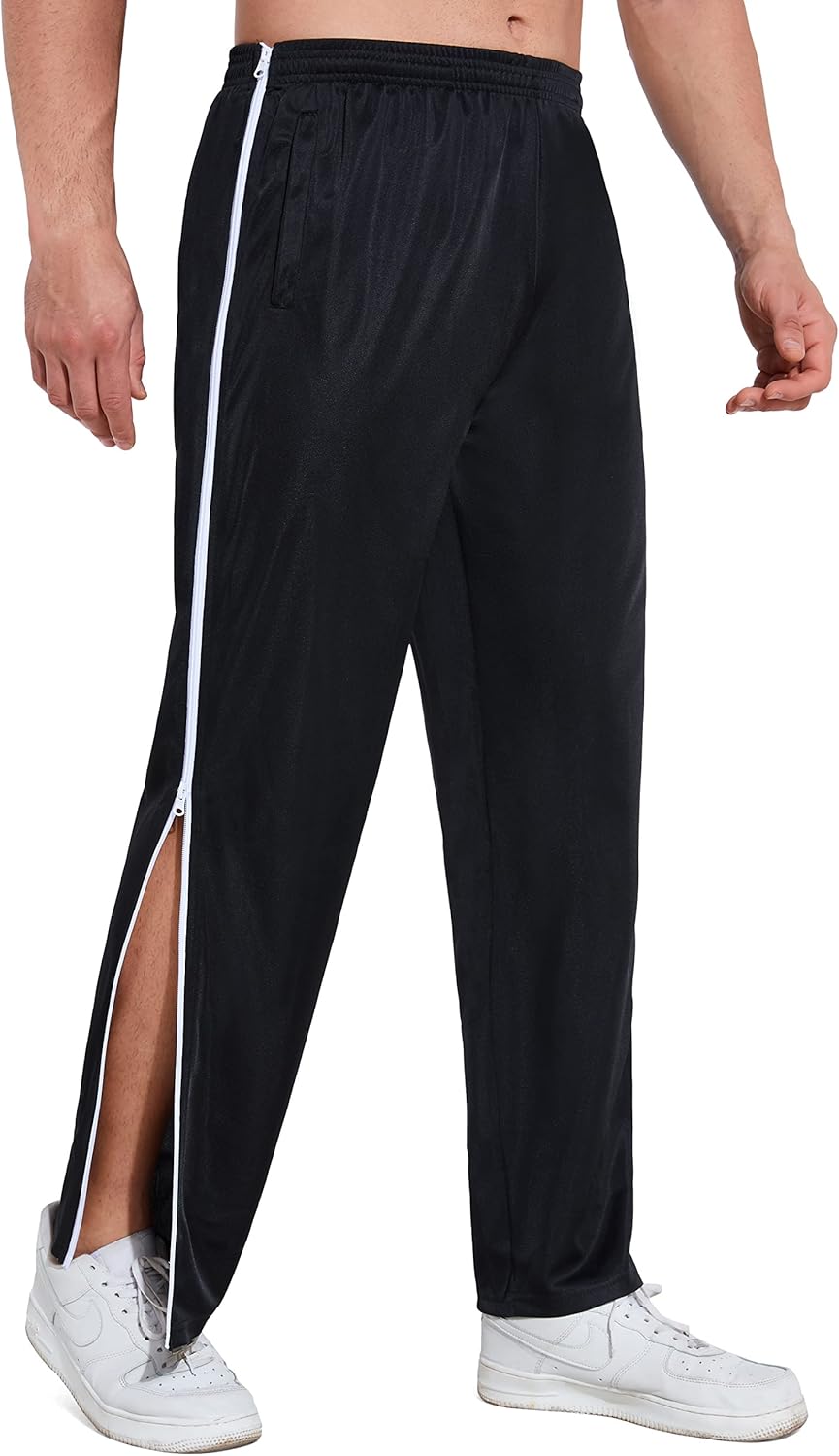 AIFARLD Tear Away Pants for Men Side Zippers Mens Sweatpants with Pockets for Basketball Knee/Leg Post-Surgery - Image 8