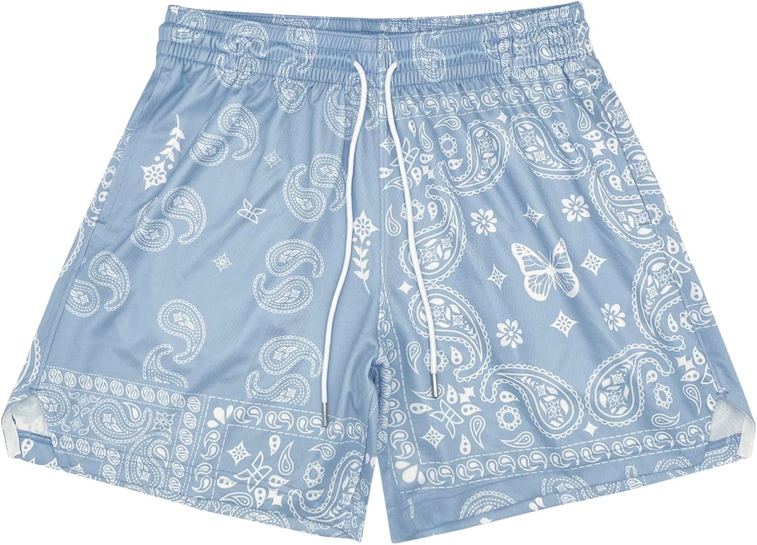 BOOMLEMON Mens Paisley Shorts Mesh Graphic Print Retro Casual Shorts Athletic Gym Basketball Running Short Pants - Image 13