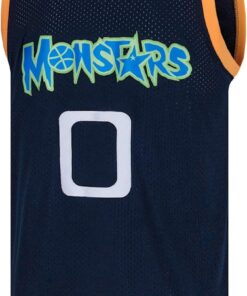 Mens Basketball Jersey Alien 0 Monstars Space Movie Jersey Dark Blue
