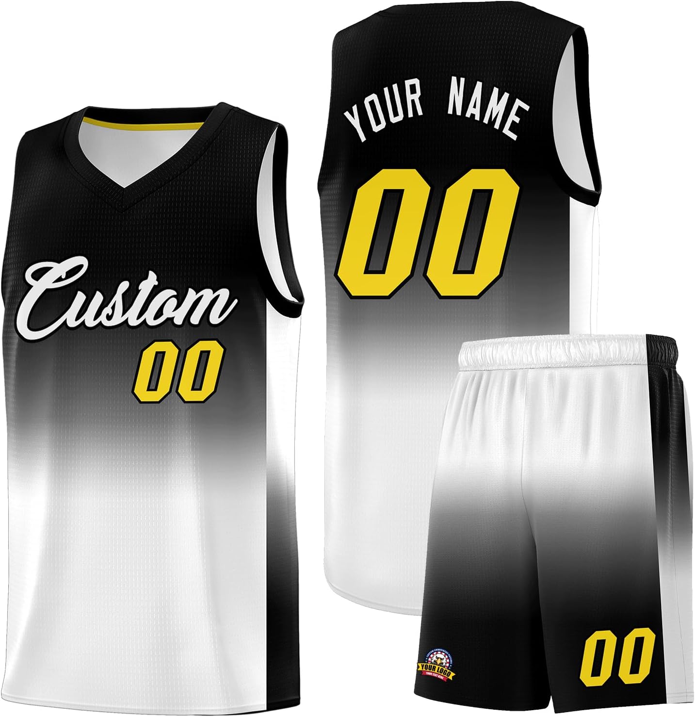 KXK Personalized Gradient Basketball Jersey Shorts Printed Team Jersey with Name Number for Men Youth Basketball Uniform - Image 10