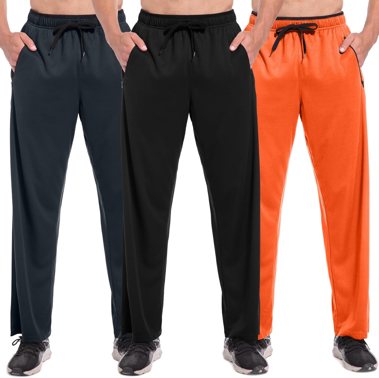 SACUIMAN Mens Sweatpants with Zipper Pockets Open Bottom Athletic Pants for Workout,Running,Training,Jogging,Gym - Image 13